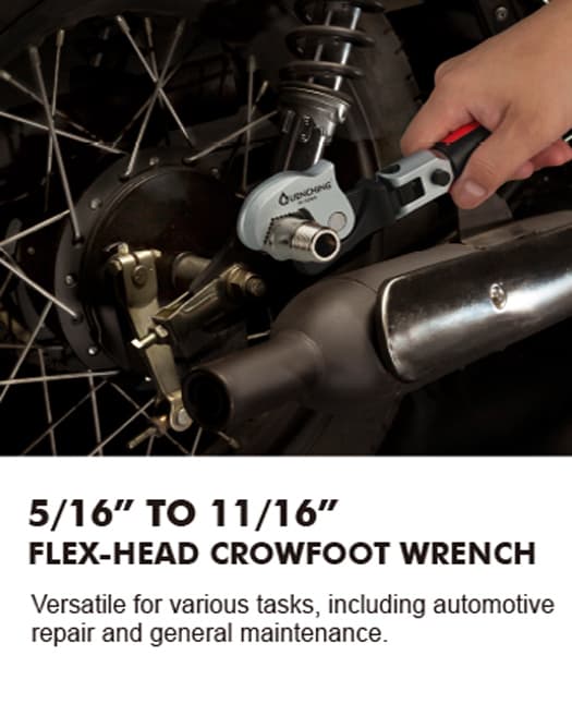 Advantage of 8-17 mm Flex-Head Adjustable Crowfoot Wrench