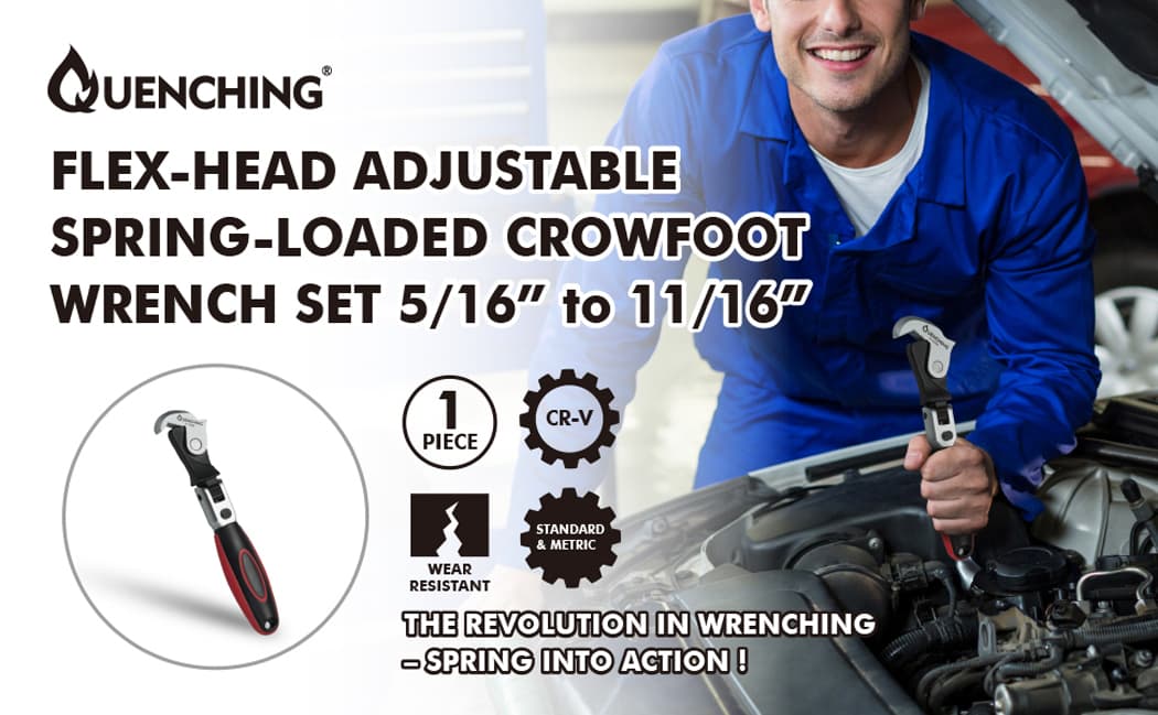 Advantage of 8-17 mm Flex-Head Adjustable Crowfoot Wrench