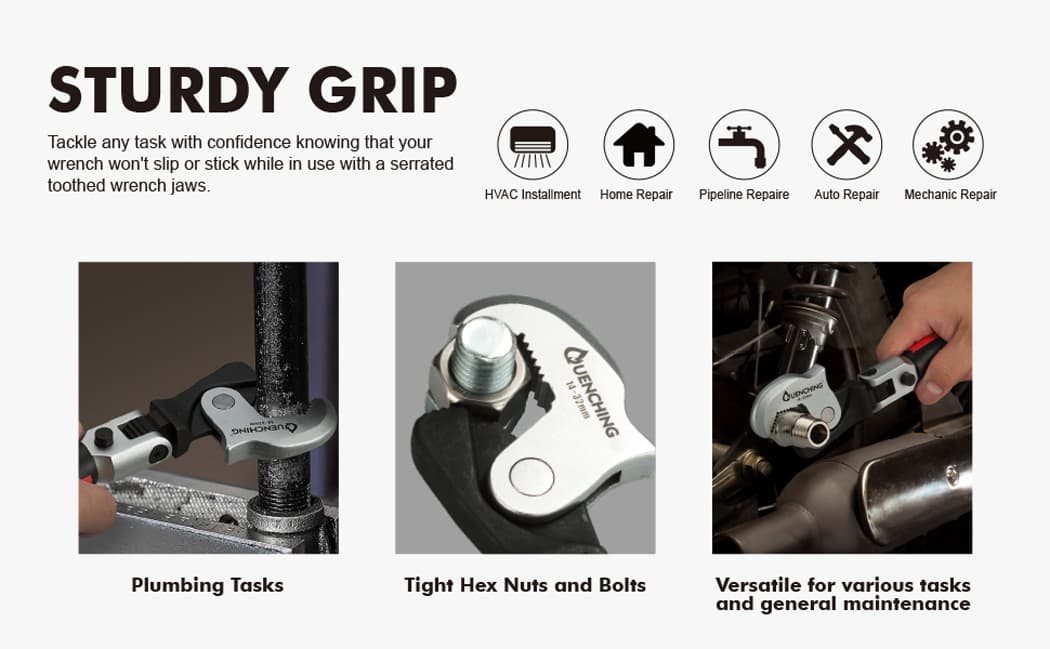 Advantage of 8-17 mm Flex-Head Adjustable Crowfoot Wrench