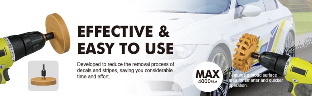 Advantage of Decal Remover Eraser Wheel