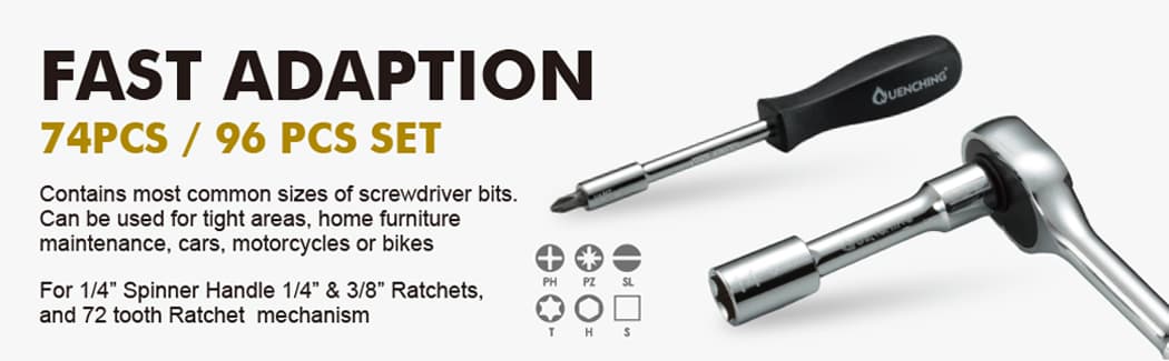 Advantage of 96 PCS 1/4 & 3/8 Inch Drive Socket Set with Ratchet Wrench